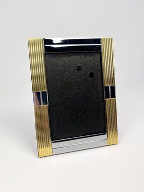 Vintage brass and chrome picture frame - 3.5” x 5” photo